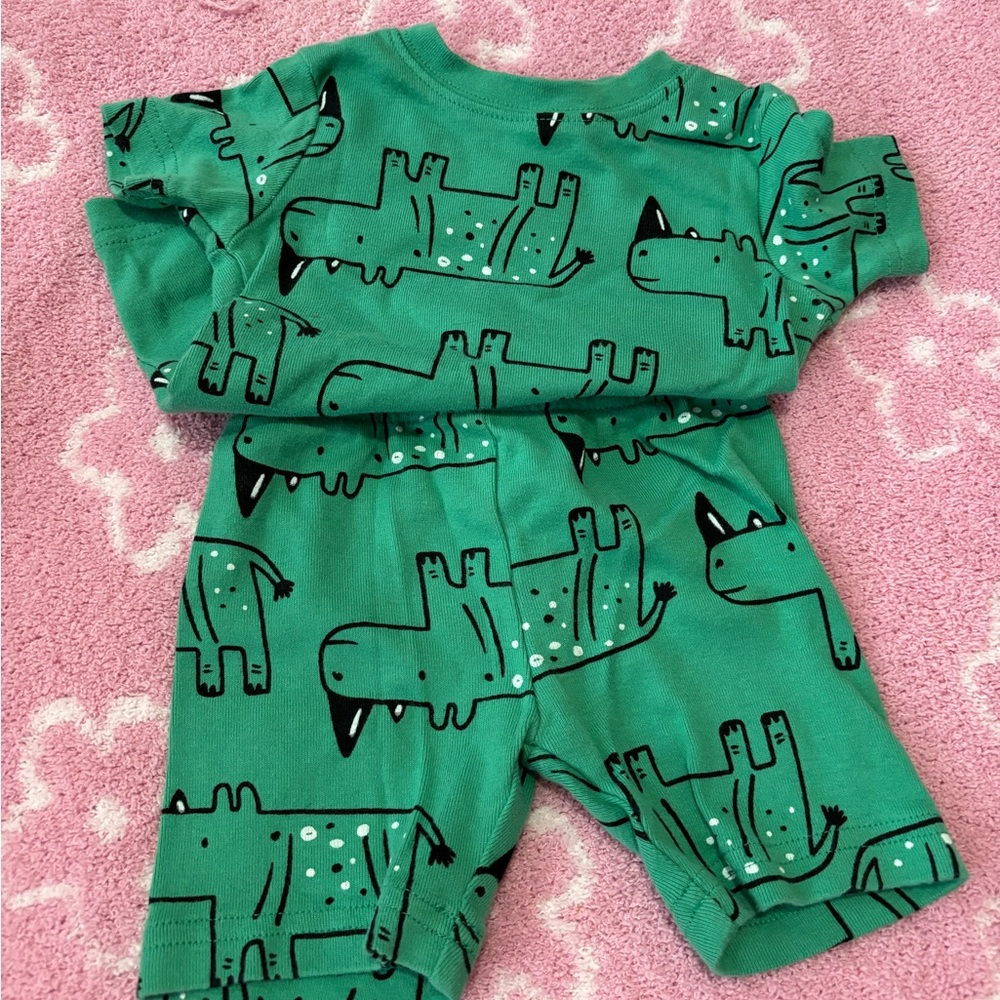 Green Dinosaur Baby Outfit